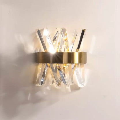CrystalCrown | Gouden kristallen wandlamp