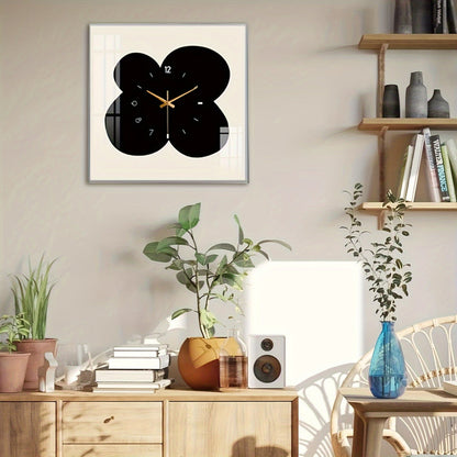 Celestia | Stille Vierkante Wandklok met Bloemenpatroon