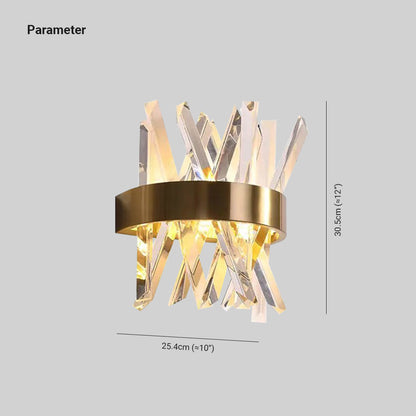 CrystalCrown | Gouden kristallen wandlamp