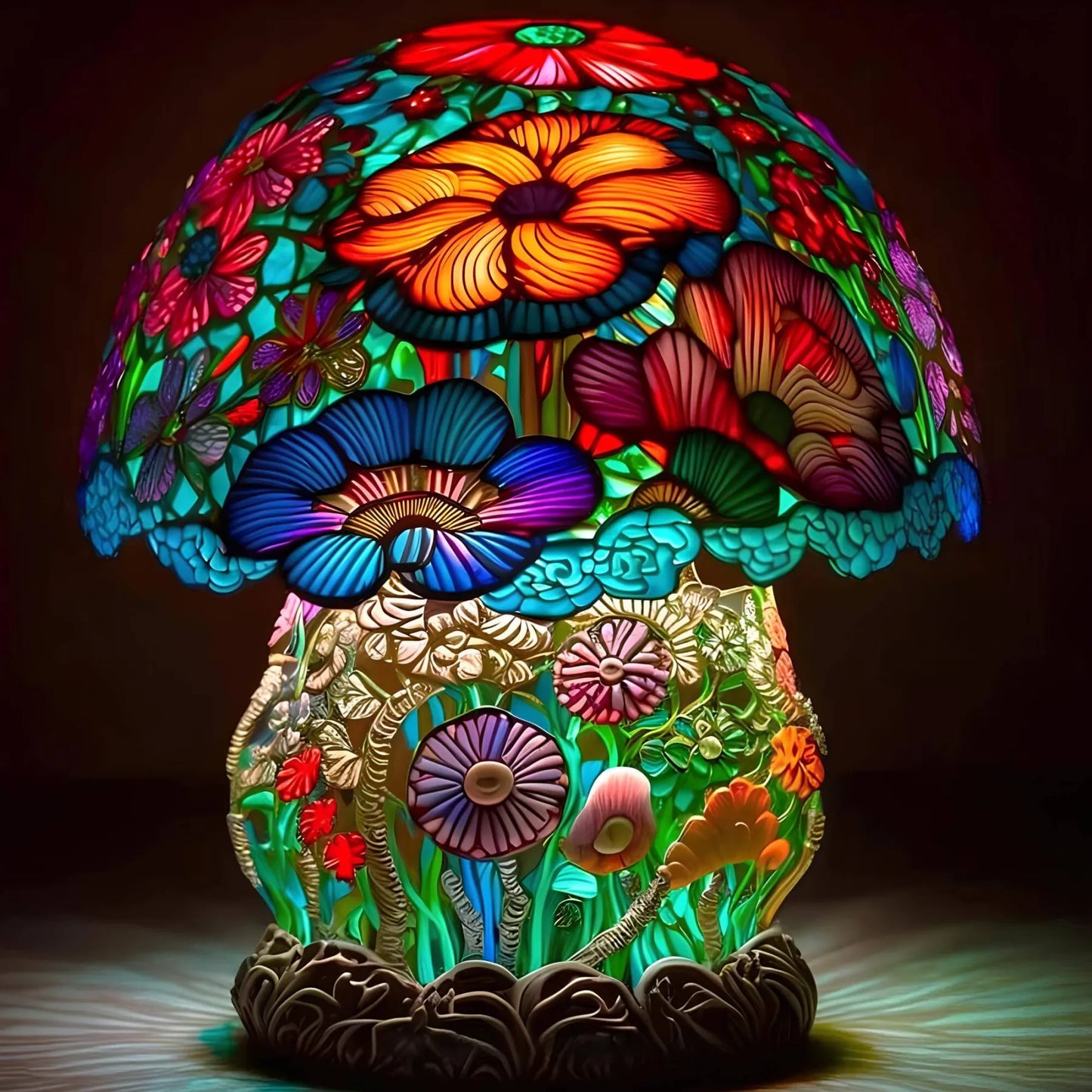 FantasyLamp | Mooie en rustgevende tafellamp van gekleurd glas
