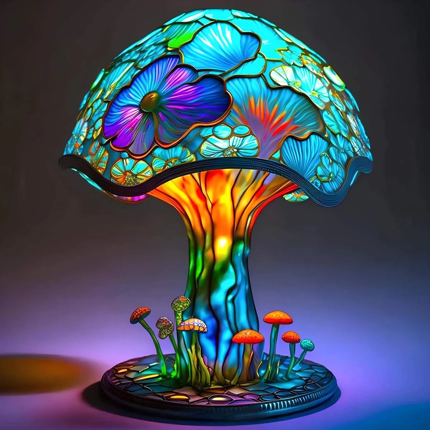 FantasyLamp | Mooie en rustgevende tafellamp van gekleurd glas