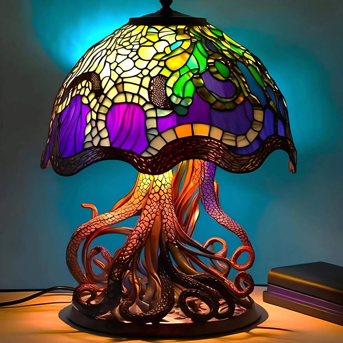 FantasyLamp | Mooie en rustgevende tafellamp van gekleurd glas