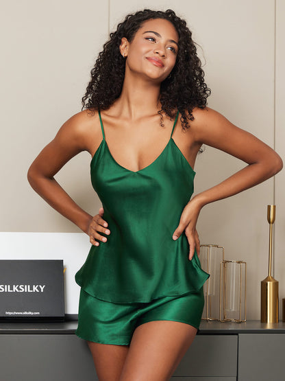 Lily Luxe Zijde Dames Pyjama Set – Elegant & Comfortabel Nachtkleding Dames