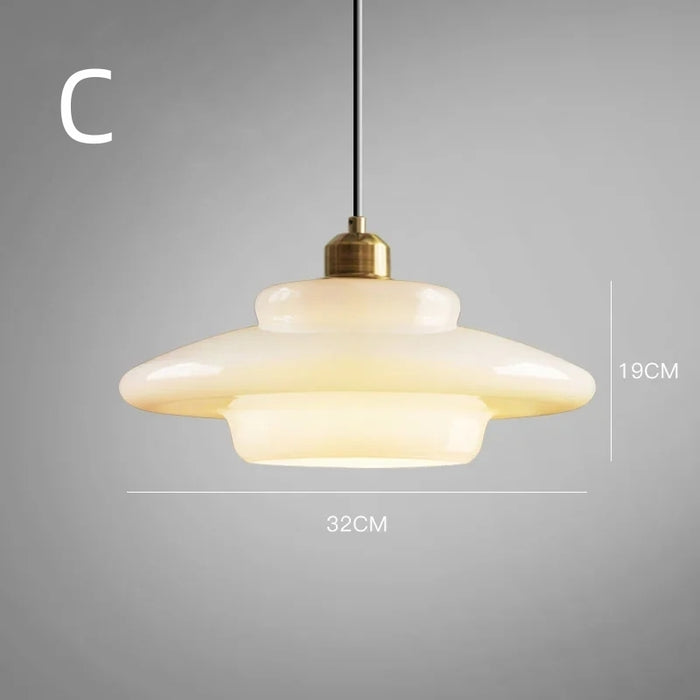 Witte glazen hanglamp
