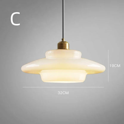 Witte glazen hanglamp