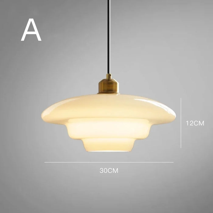 Witte glazen hanglamp