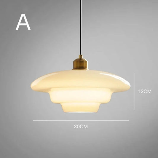 Witte glazen hanglamp
