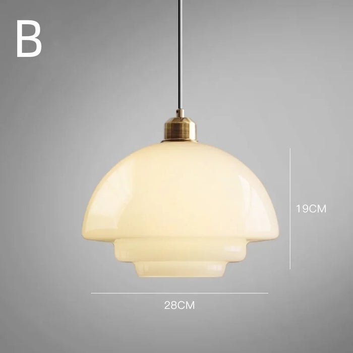 Witte glazen hanglamp