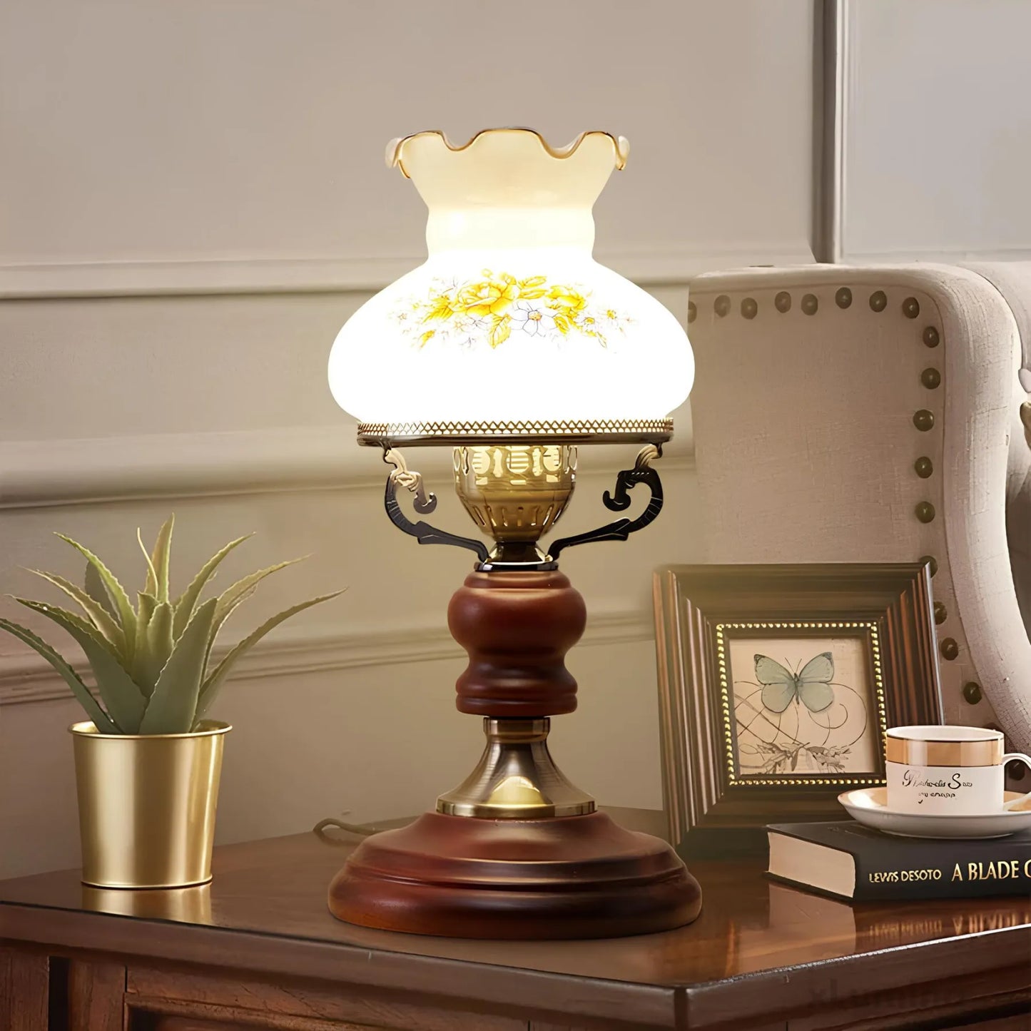 GlowSophie - Roodbruine urn tafellamp