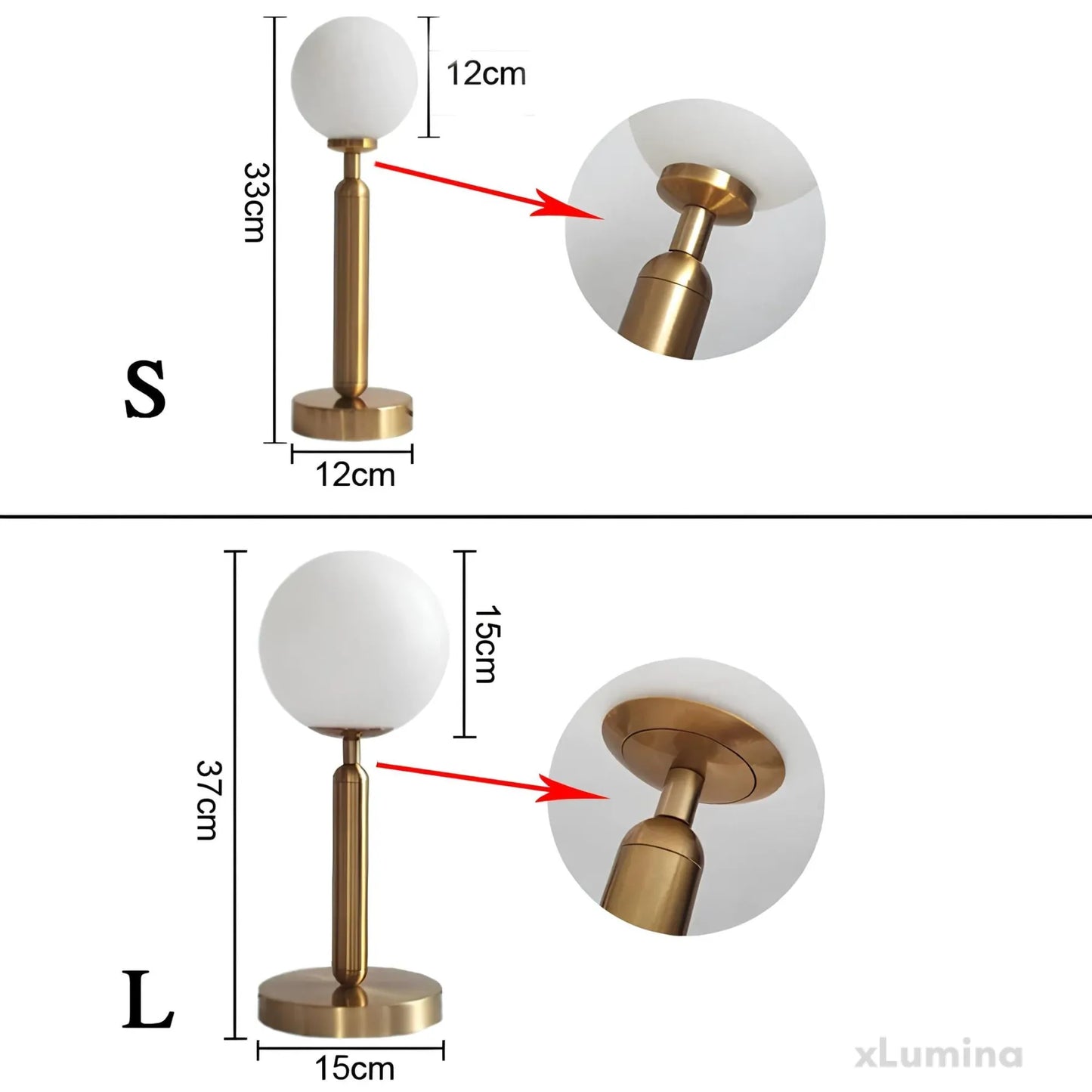 GlowSphere – LED Tafellamp met Glazen Bol & Messing Voet | Moderne Design Lamp voor Woonkamer, Slaapkamer & Kantoor