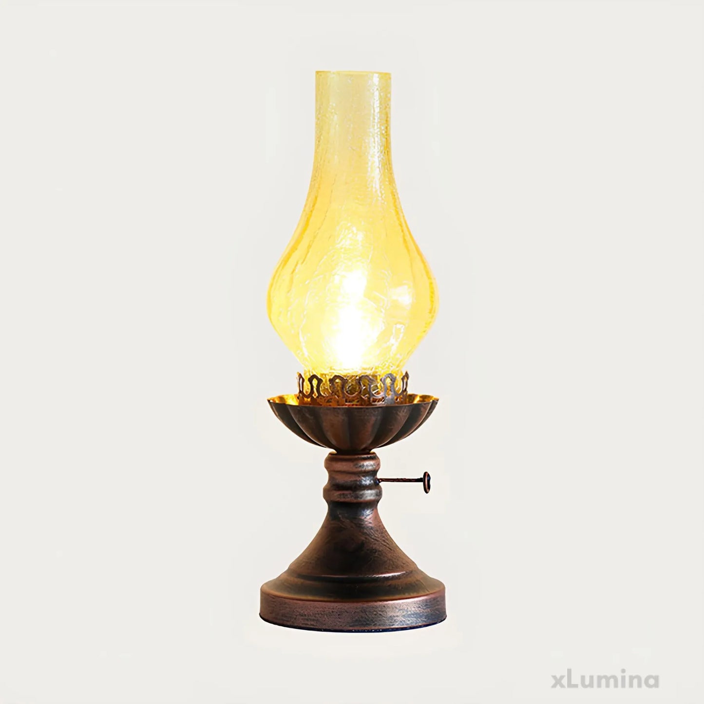 GlowThijs - Craykle glazen lampenkap paraffine retro nachtlampje