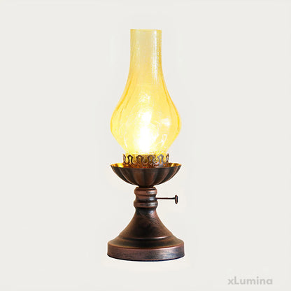 GlowThijs - Craykle glazen lampenkap paraffine retro nachtlampje