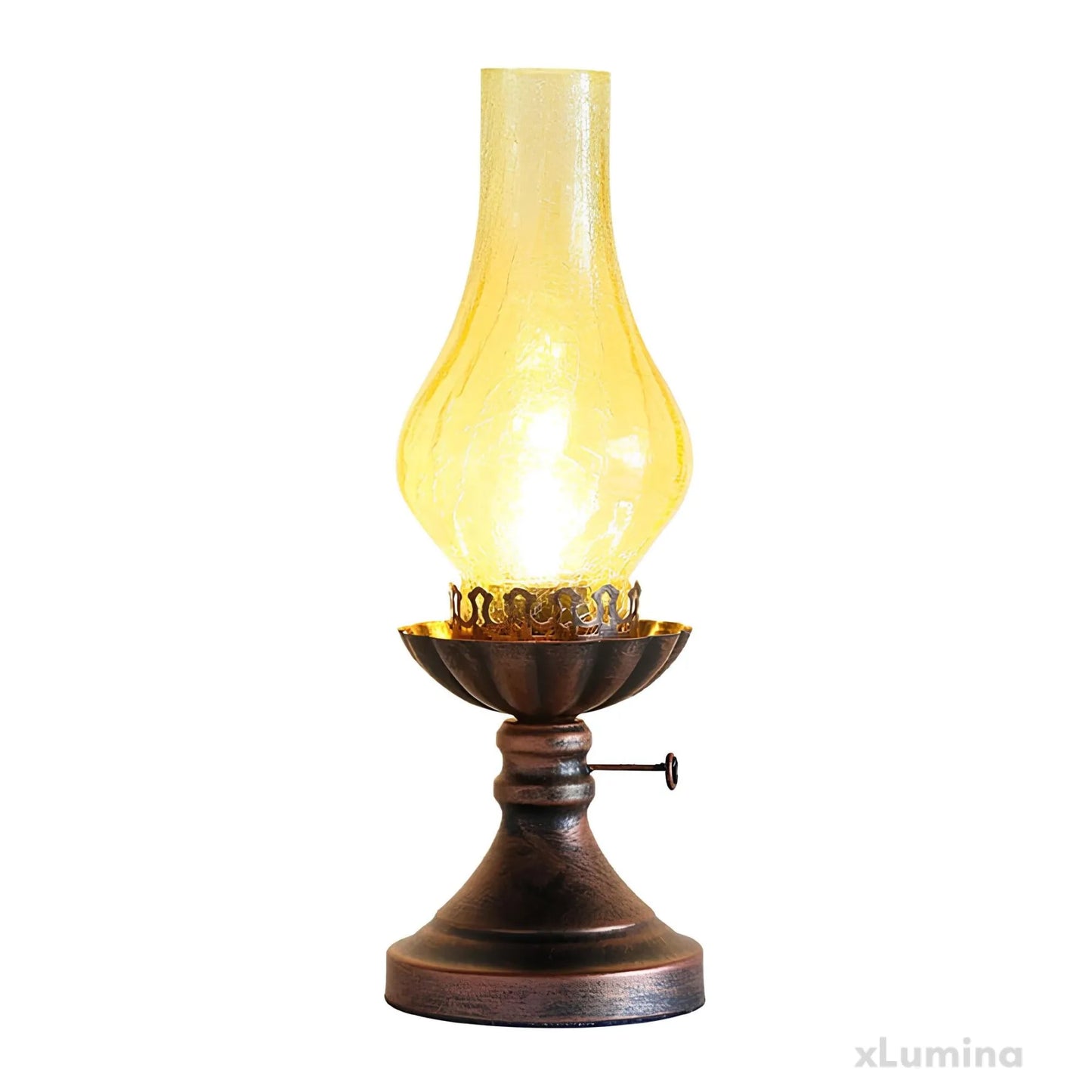 GlowThijs - Craykle glazen lampenkap paraffine retro nachtlampje