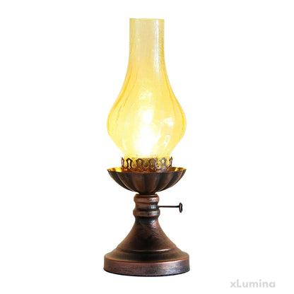 GlowThijs - Craykle glazen lampenkap paraffine retro nachtlampje
