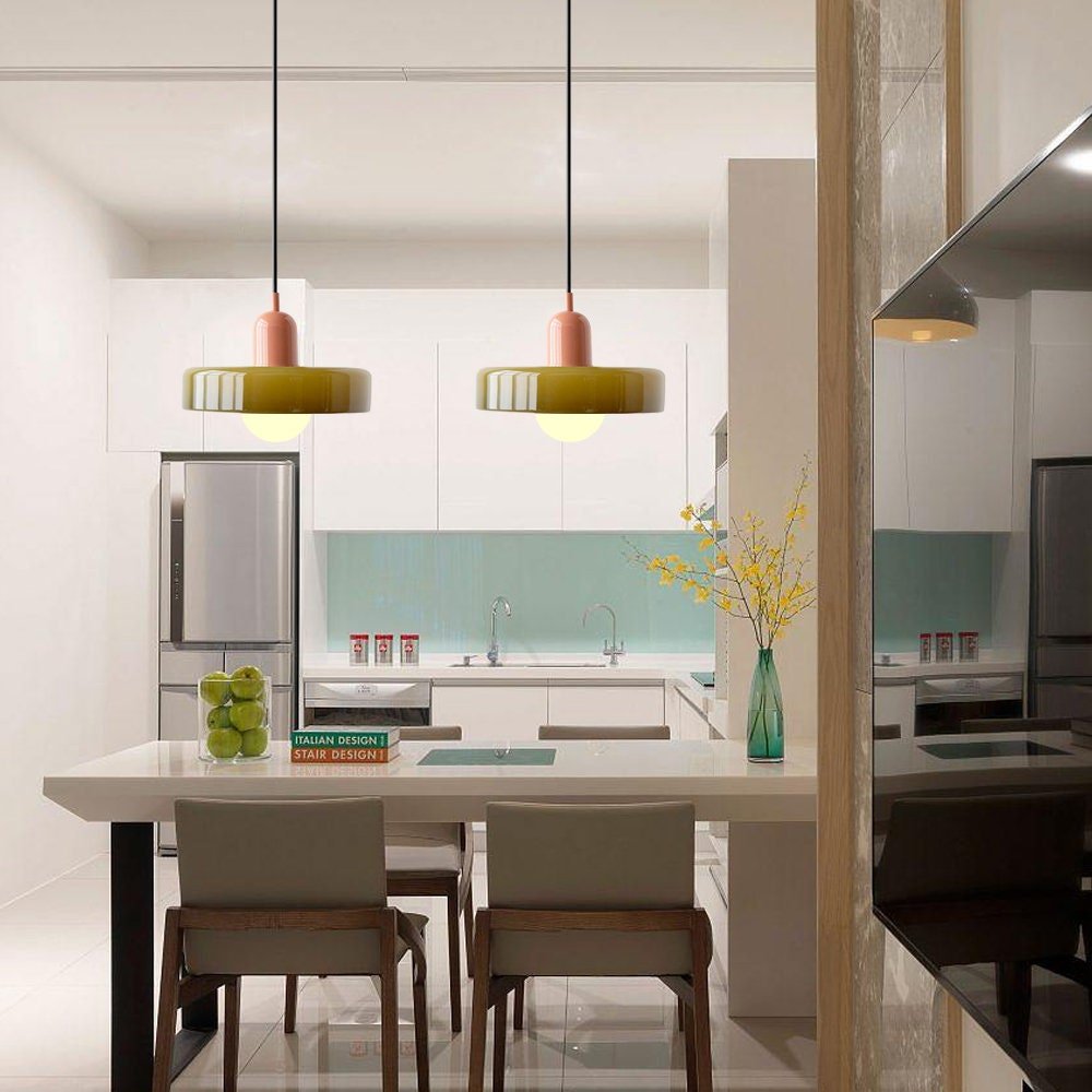 ColorLume | Geometrische Bauhaus Plafondlamp – Glazen Designlamp met Kleurrijke Accenten
