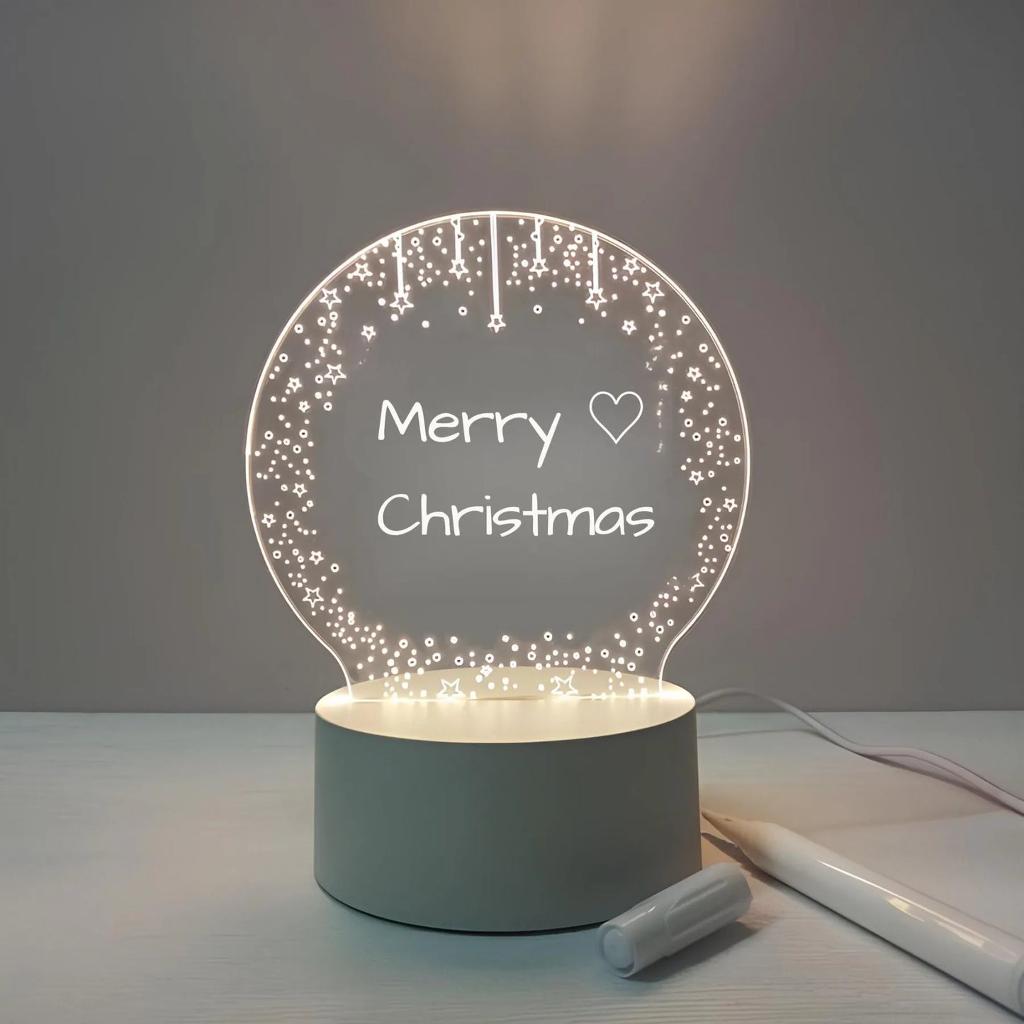 Notitie Nachtlamp - 3D LED Beschrijfbaar Nachtlampje