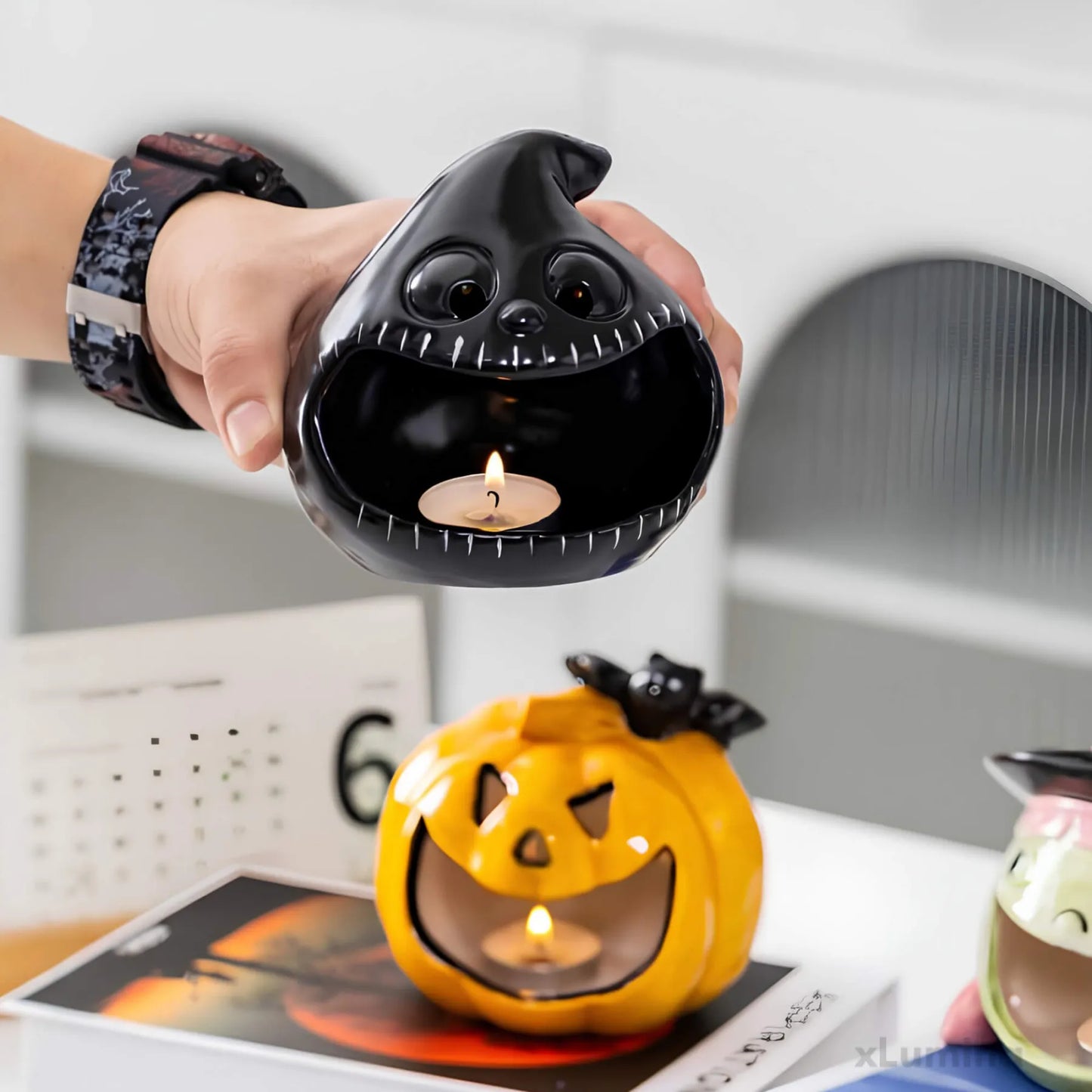 Pompoen lantaarn van keramiek - Halloween decoratie