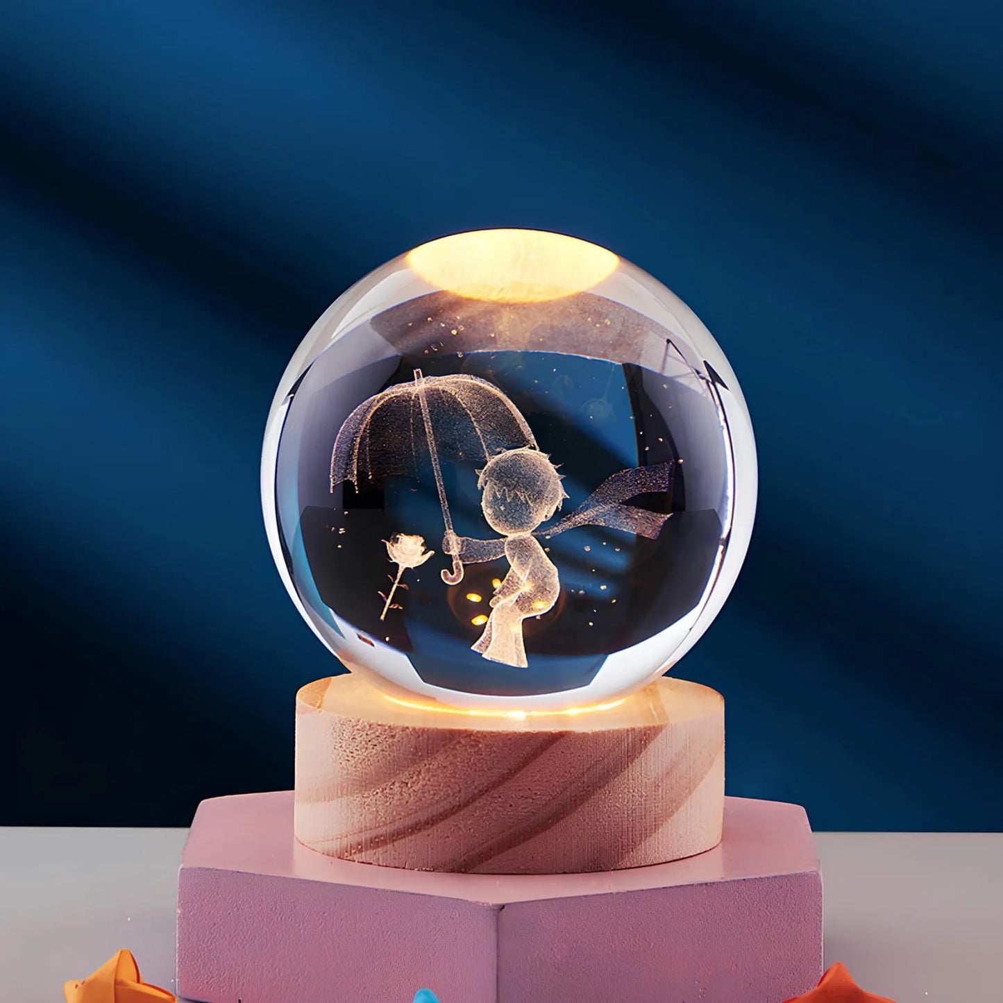 Kristallen Nachtlamp – 3D LED Tafellamp met Meerkleurige Verlichting | Luxe Sfeerlamp