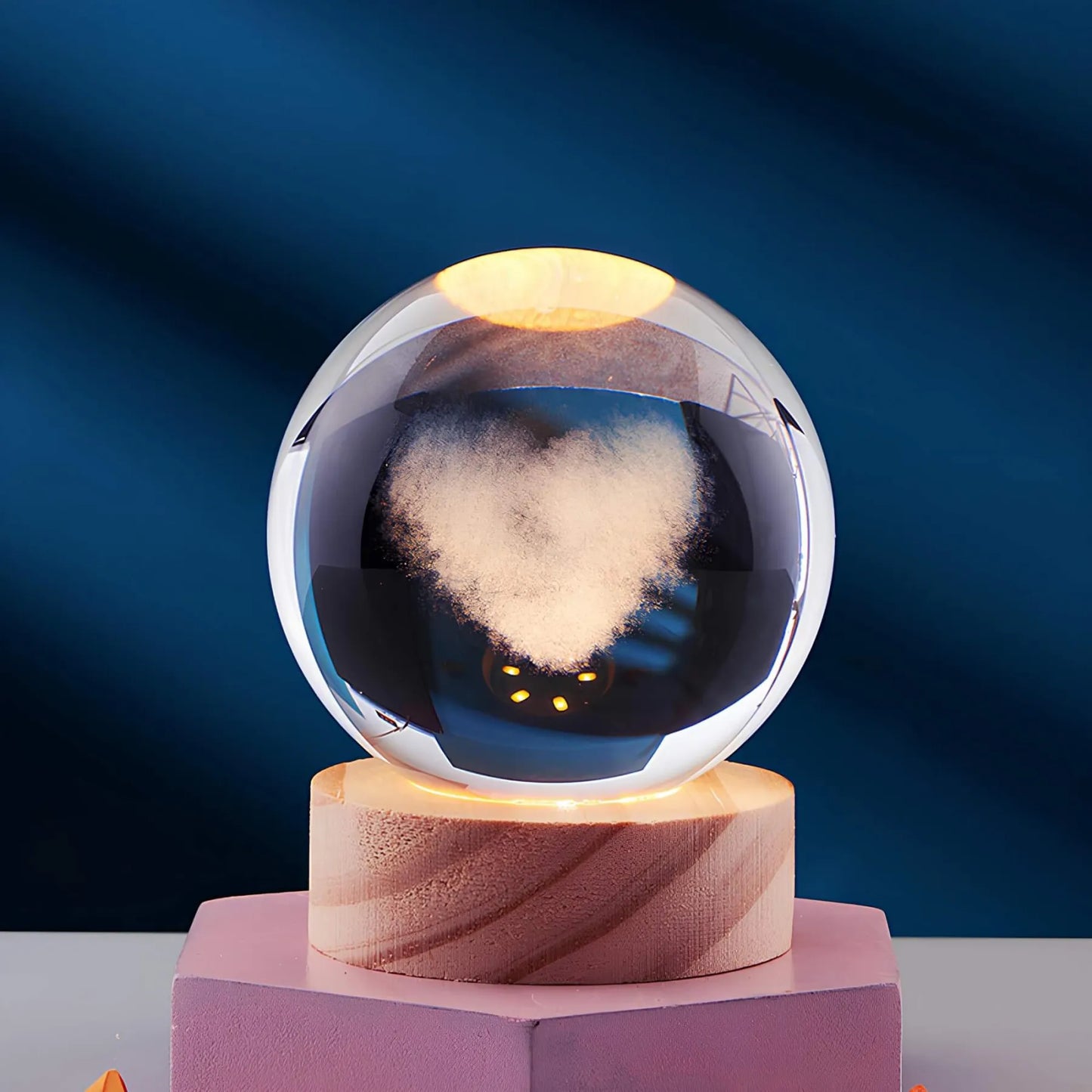 Kristallen Nachtlamp – 3D LED Tafellamp met Meerkleurige Verlichting | Luxe Sfeerlamp