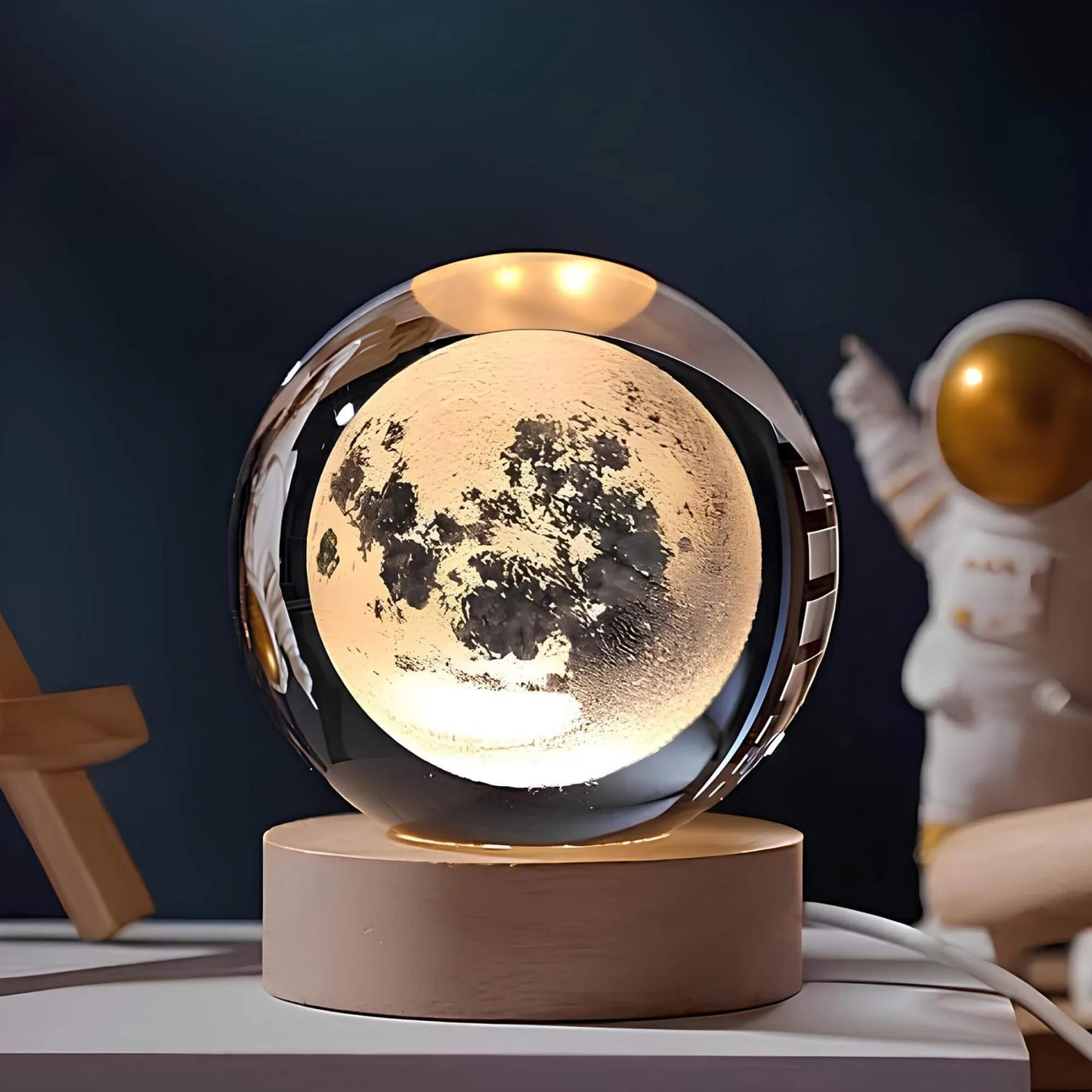 Kristallen Nachtlamp – 3D LED Tafellamp met Meerkleurige Verlichting | Luxe Sfeerlamp