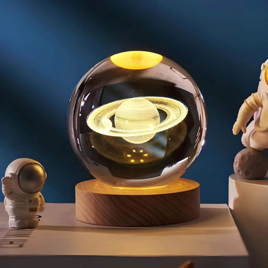 Kristallen Nachtlamp – 3D LED Tafellamp met Meerkleurige Verlichting | Luxe Sfeerlamp