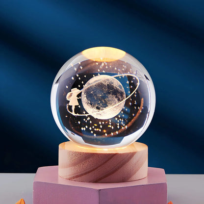 Kristallen Nachtlamp – 3D LED Tafellamp met Meerkleurige Verlichting | Luxe Sfeerlamp
