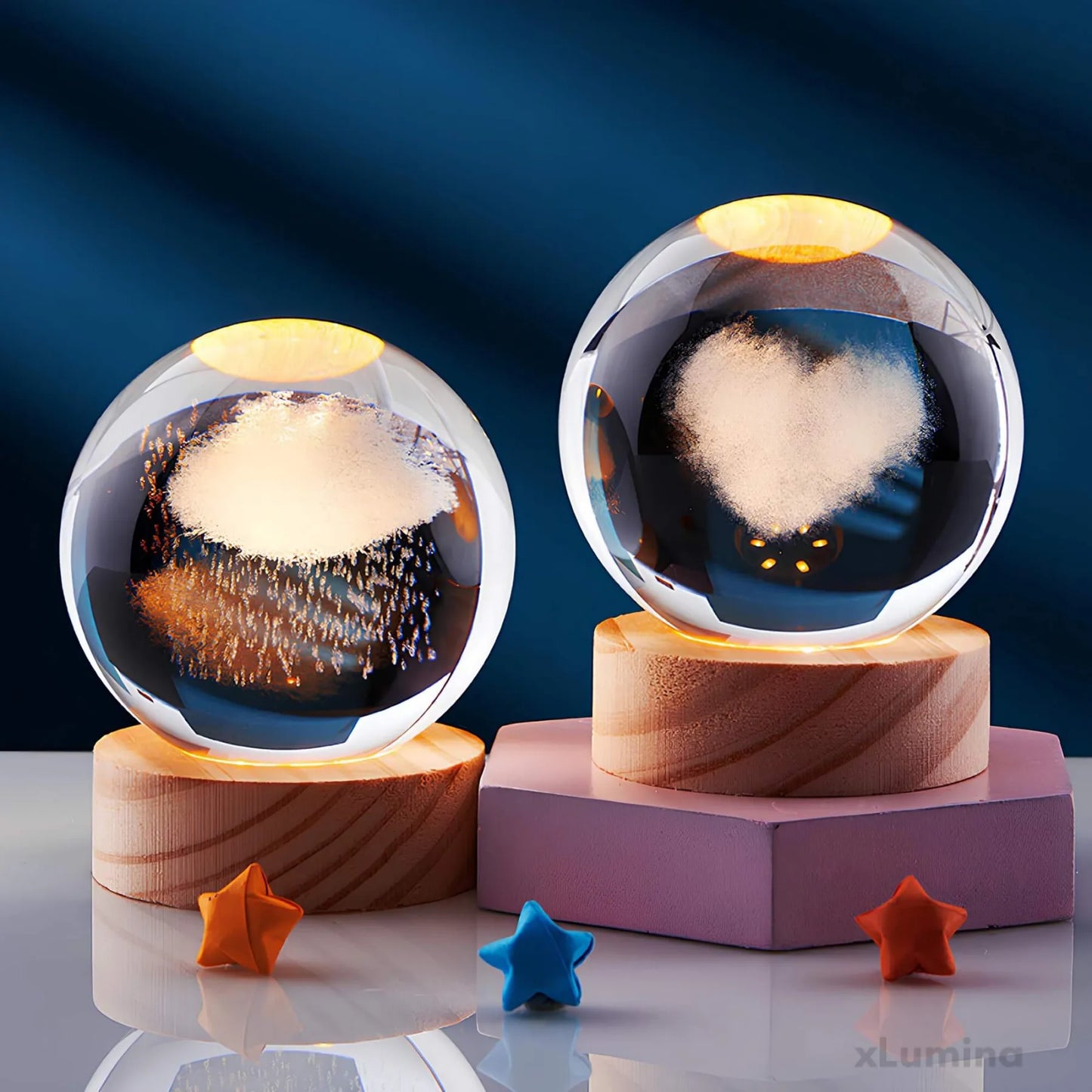 Kristallen Nachtlamp – 3D LED Tafellamp met Meerkleurige Verlichting | Luxe Sfeerlamp