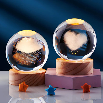 Kristallen Nachtlamp – 3D LED Tafellamp met Meerkleurige Verlichting | Luxe Sfeerlamp