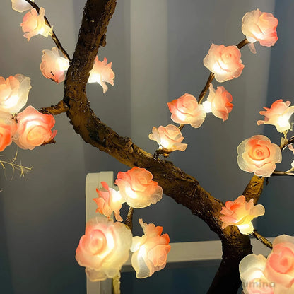 LED Boom Lamp - Roze Bloem Bonsai Tafellamp