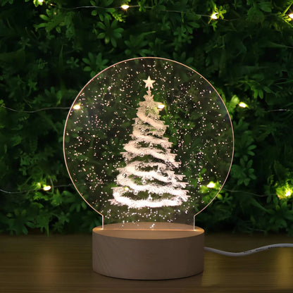 LED kerstboom acryl tafellamp - Klassieke feestelijke verlichting