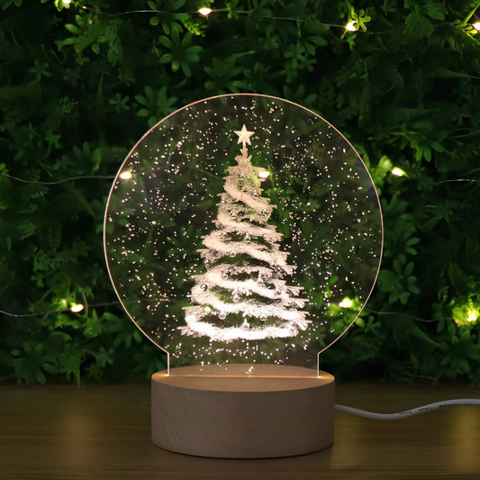 LED kerstboom acryl tafellamp - Klassieke feestelijke verlichting