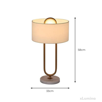 LichtAnna - Witte trommel tafellamp met ovale staander