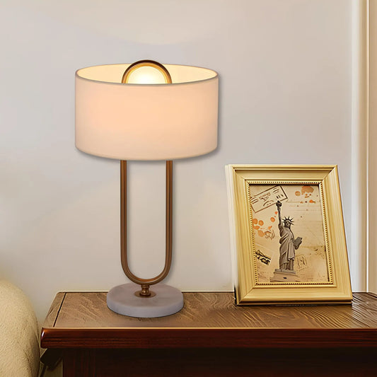 LichtAnna - Witte trommel tafellamp met ovale staander