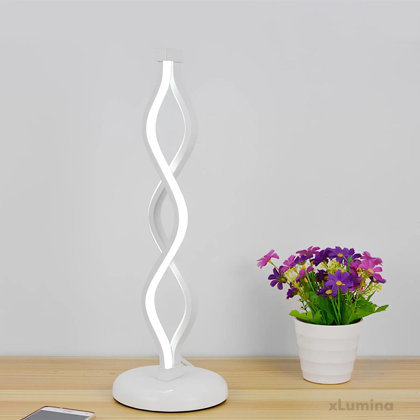 LichtElegance - LED witte spiraal tafellamp