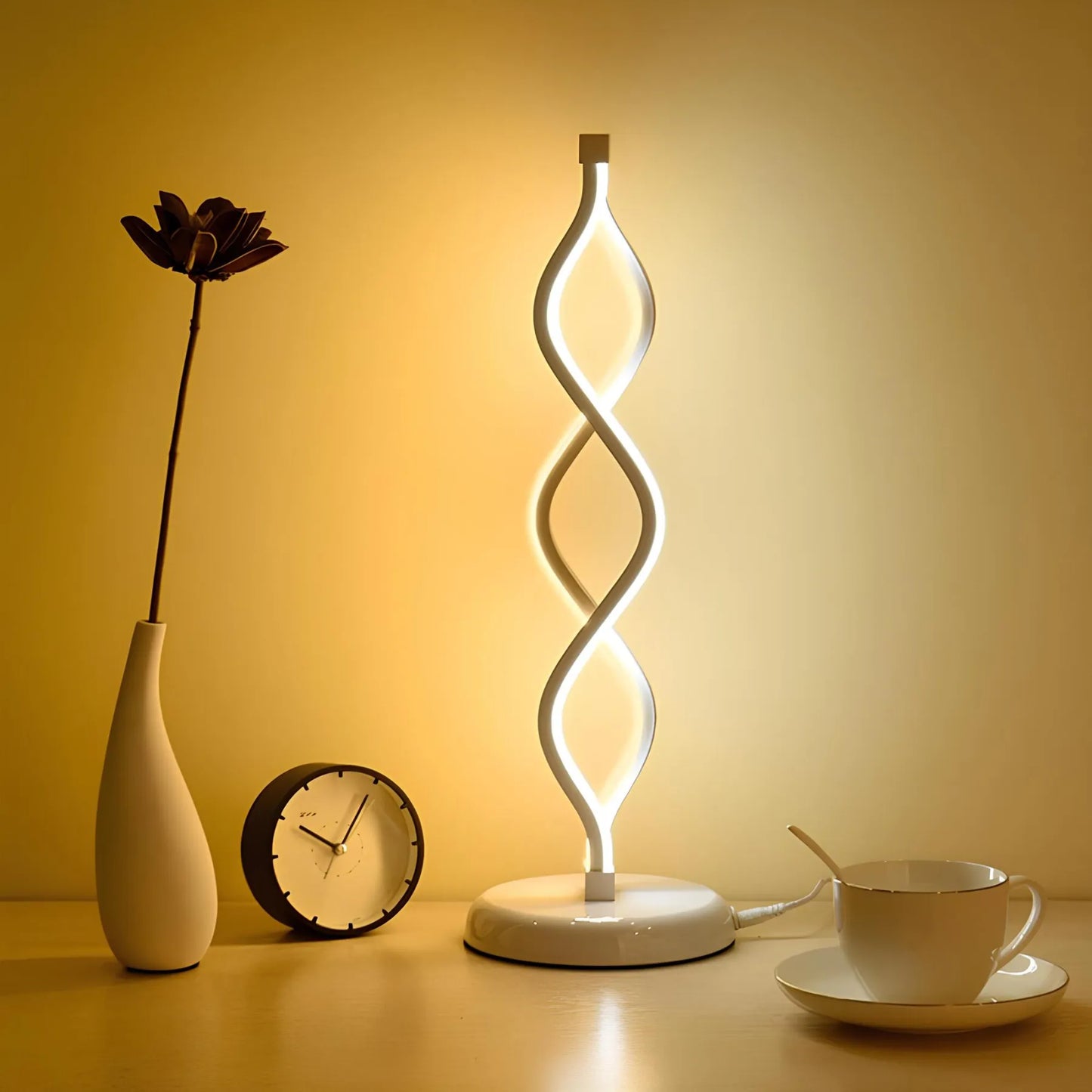 LichtElegance - LED witte spiraal tafellamp