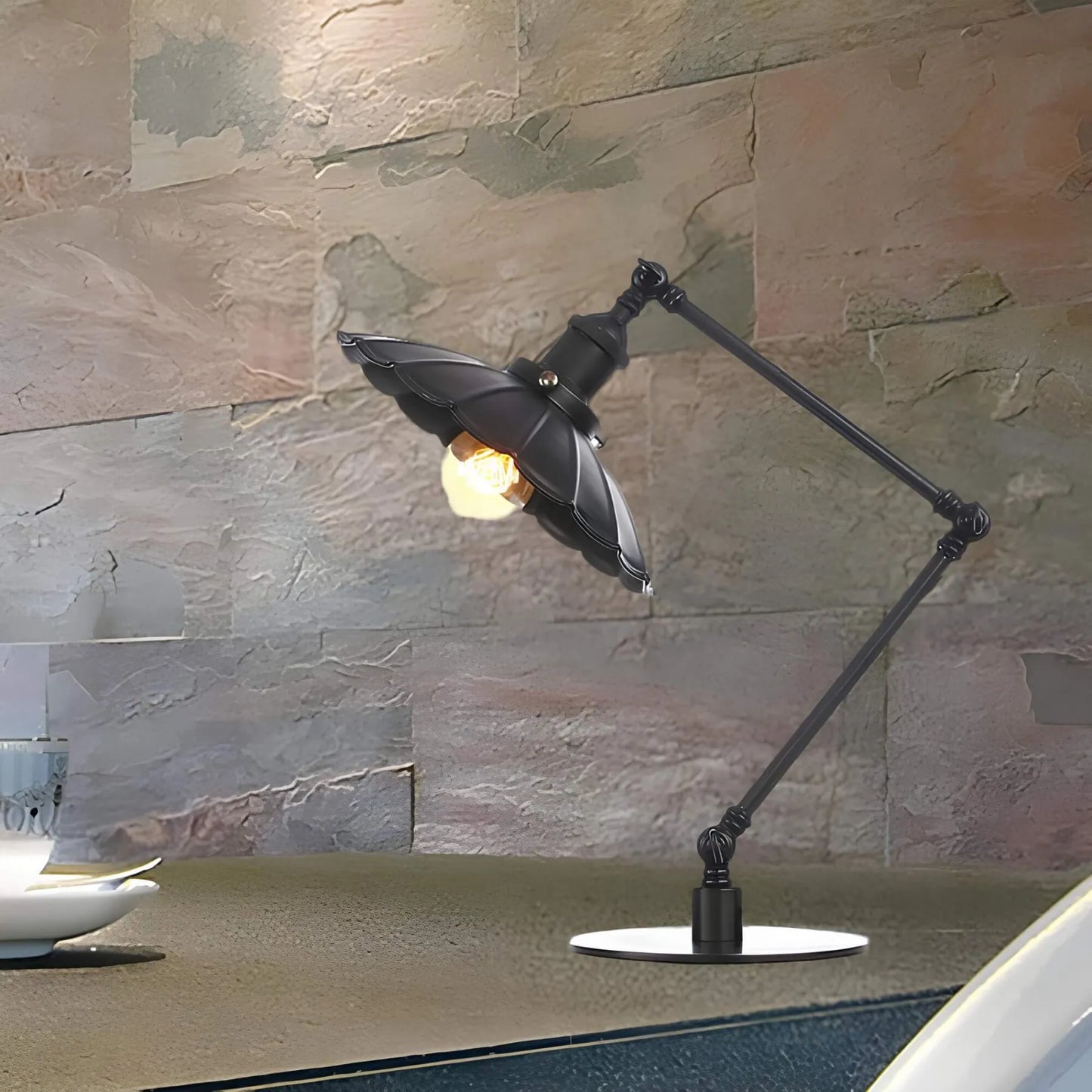 Lichtstil Vintage Lamp - Verstelbare metalen tafellamp