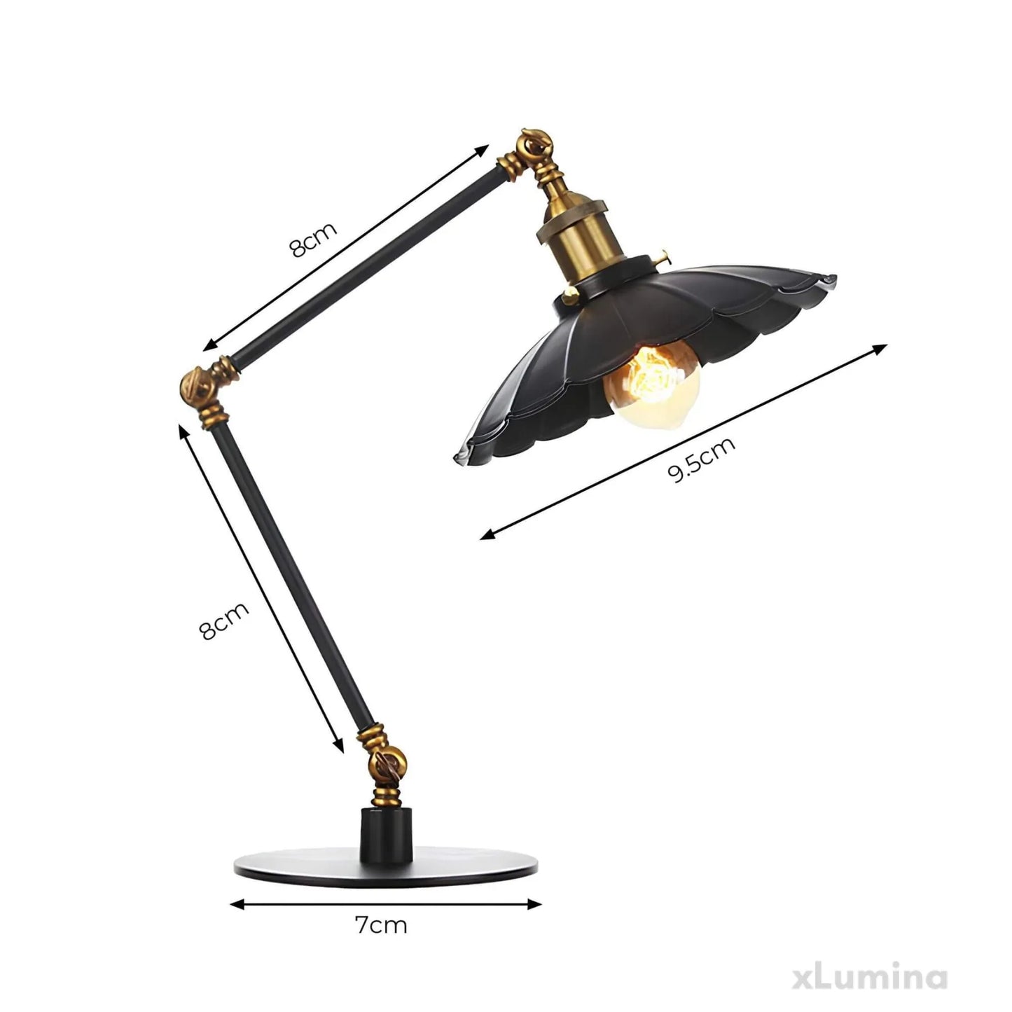 Lichtstil Vintage Lamp - Verstelbare metalen tafellamp