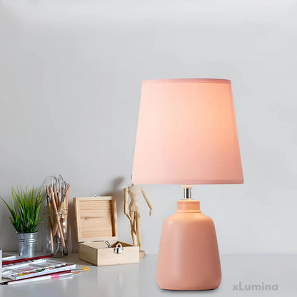 LisaLight - Keramische tafellamp met stoffen kap