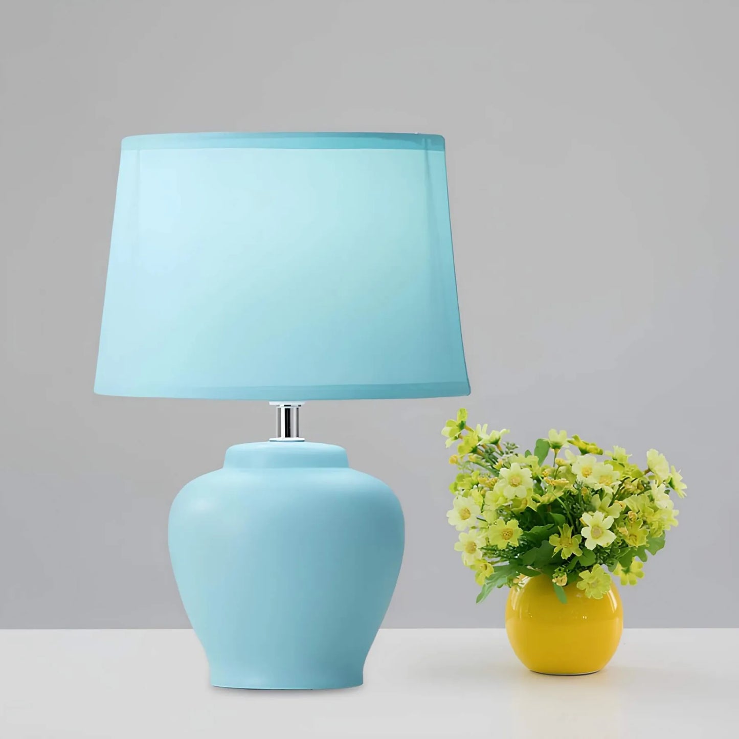 LisaLight - Keramische tafellamp met stoffen kap