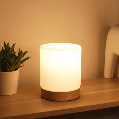 Lumiglow - Mini glazen cilinder tafellamp met 360° touch