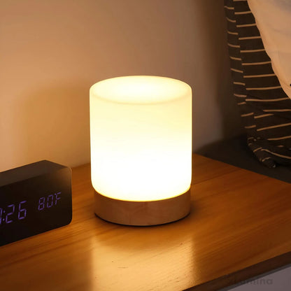 Lumiglow - Mini glazen cilinder tafellamp met 360° touch
