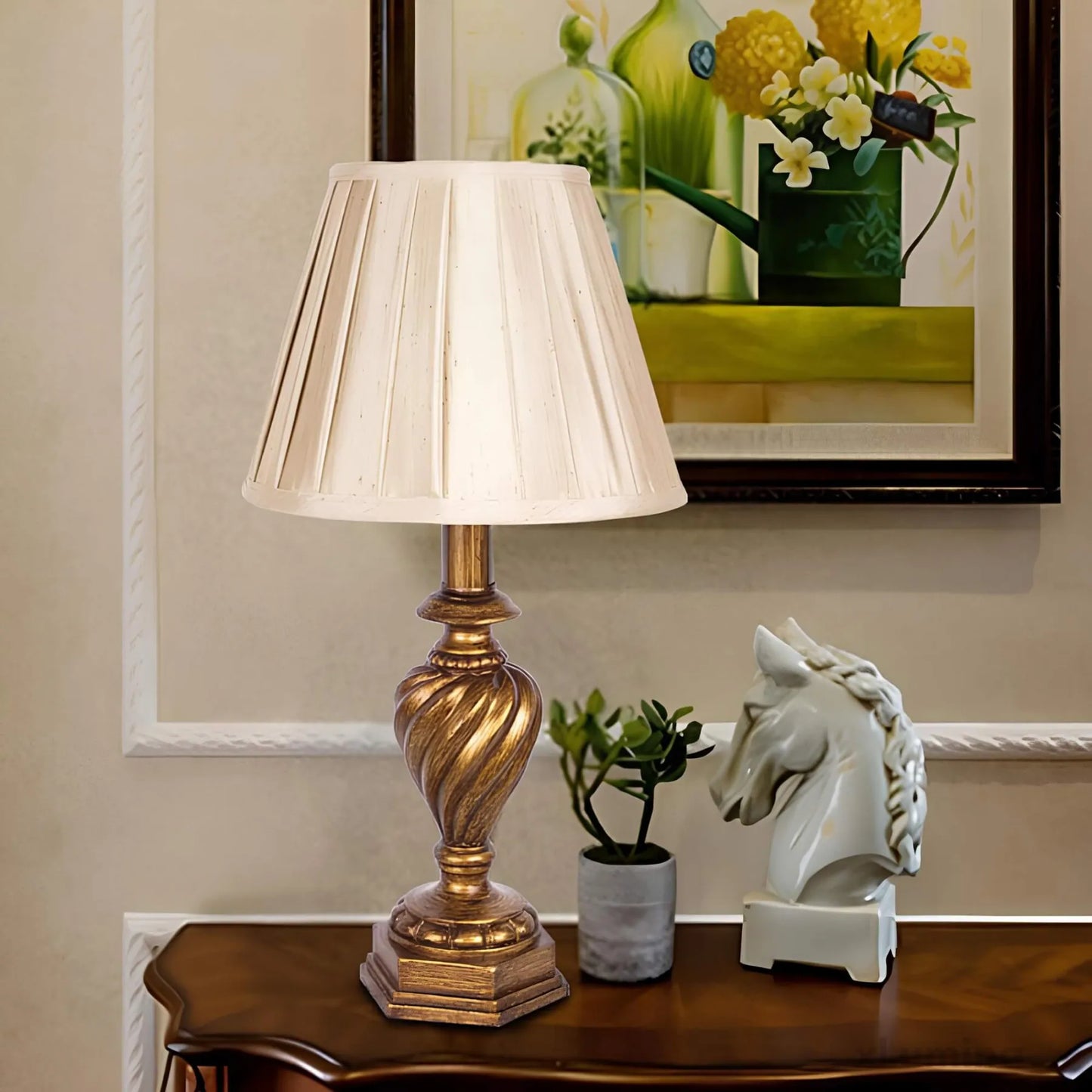 Luminadesign - Geplooid bedlampje met hars basis
