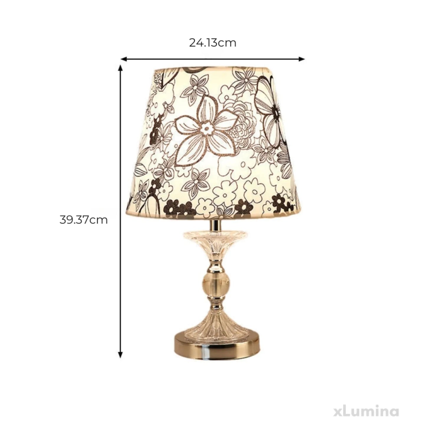 LuminArts - Stijlvolle tafellamp met bloemenpatroon