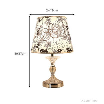 LuminArts - Stijlvolle tafellamp met bloemenpatroon