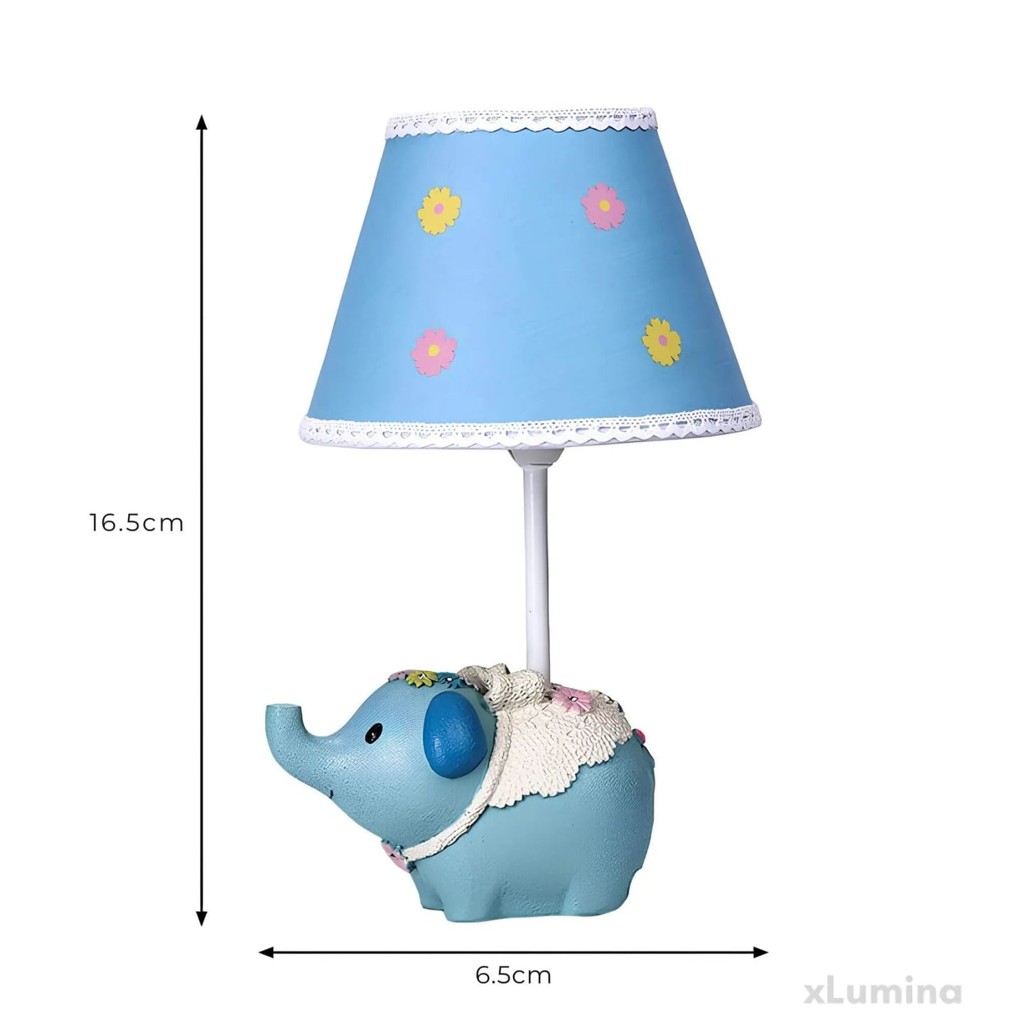 Luminelephant - Tafellamp met bloemenpatroon en olifantenvoet