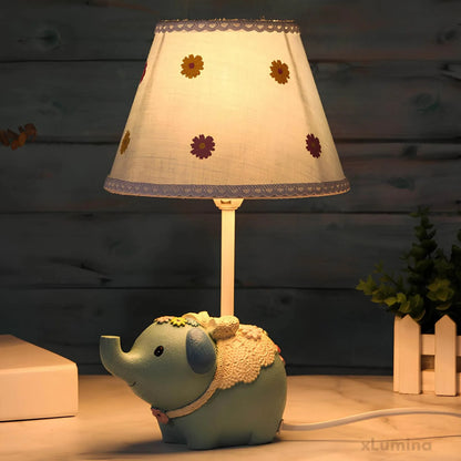 Luminelephant - Tafellamp met bloemenpatroon en olifantenvoet