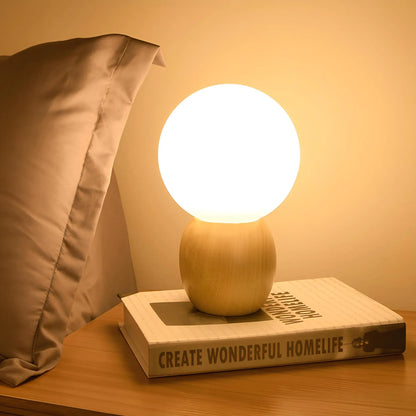 LumiOrb - Orbs bedlampje met houten basis