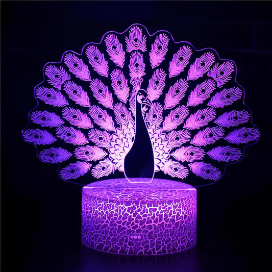 MagicColor – LED Nachtlampje met Pauwen Effect | Kleurenwisselende Tafellamp