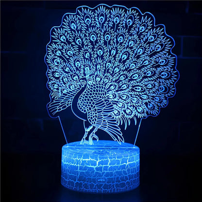 MagicColor – LED Nachtlampje met Pauwen Effect | Kleurenwisselende Tafellamp