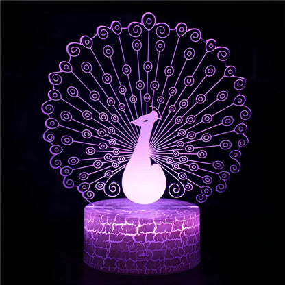 MagicColor – LED Nachtlampje met Pauwen Effect | Kleurenwisselende Tafellamp